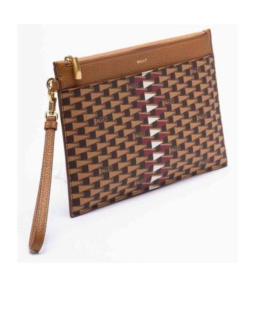 Bally Brown Zippered Clutch for men