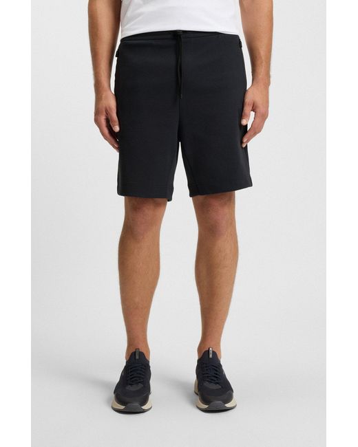 Boss Blue Logo-Patch Shorts for men