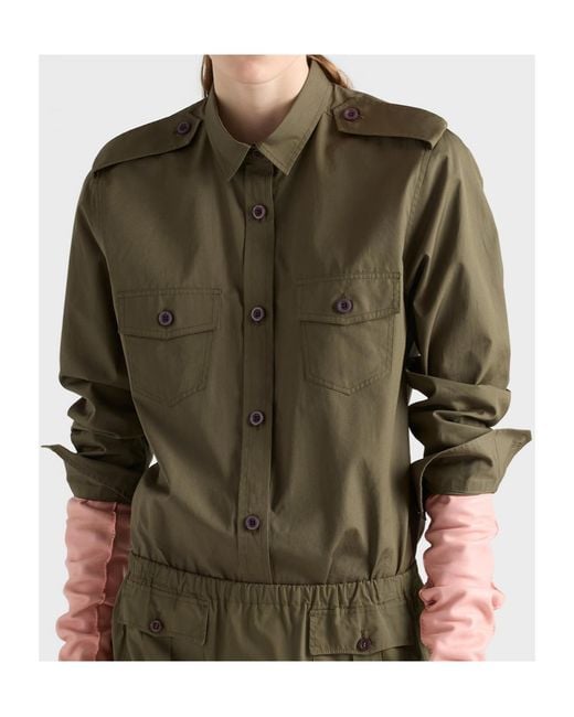 Prada Green Cotton Poplin Shirt