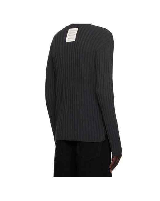 Acne Black Ribbed Jumper for men