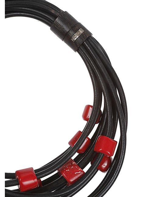 Monies Black Woven Leather Necklace