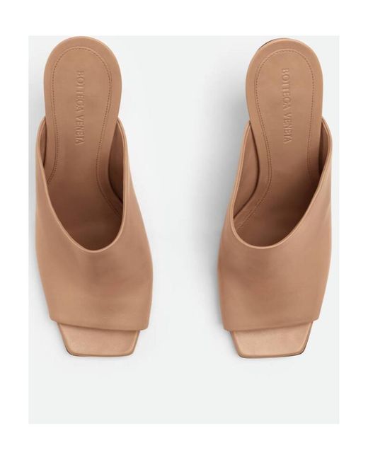 Bottega Veneta Natural Logo High-Heeled Sandals