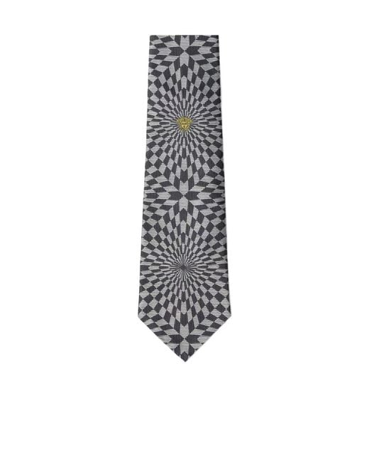 Versace White Jacquard Silk Twill Tie for men