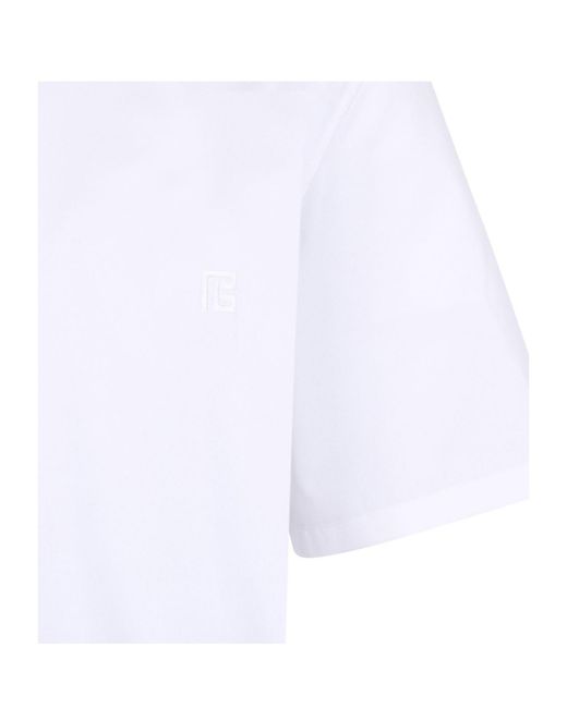Balmain White Regular Fit Short-Sleeved Poplin Shirt for men