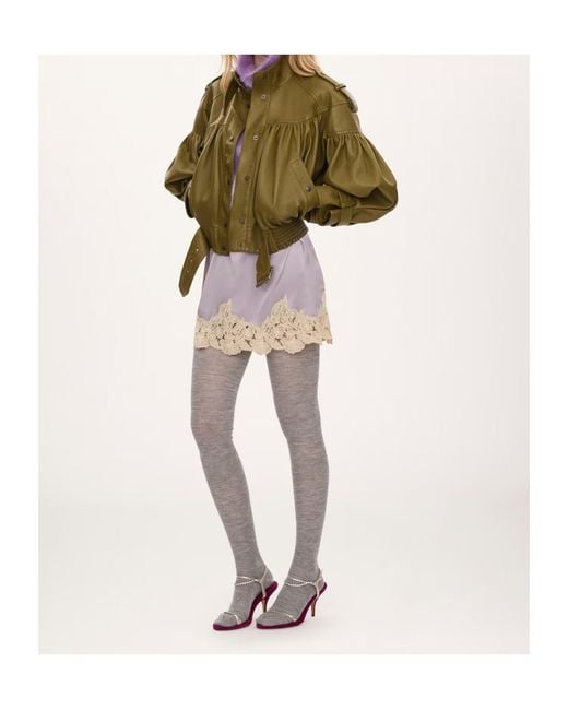 Chloé Green Chloé Gathered Belted Jacket
