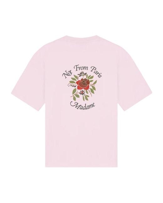 Drole de Monsieur Pink Drôle De Monsieur Crewneck Straight Hem T-Shirt for men