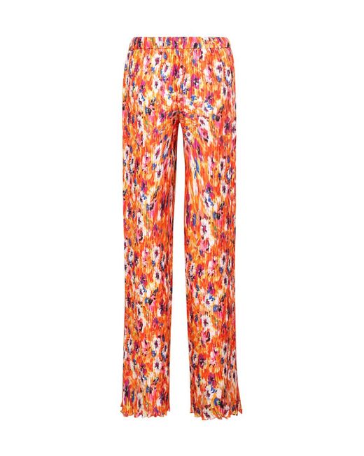 MSGM White Floral Printed Pleated Pants