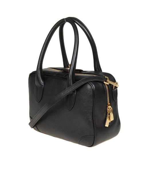 Golden Goose Deluxe Brand Black Rectangular Logo Printed Tote Bag