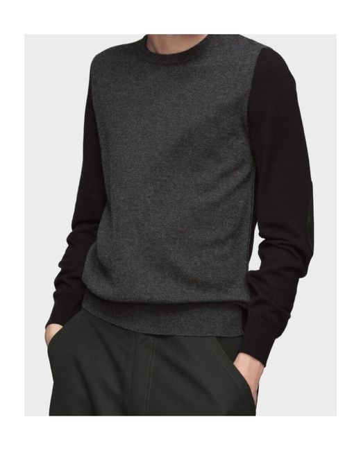 Maison Margiela Black Two-Toned Crewneck Jumper for men