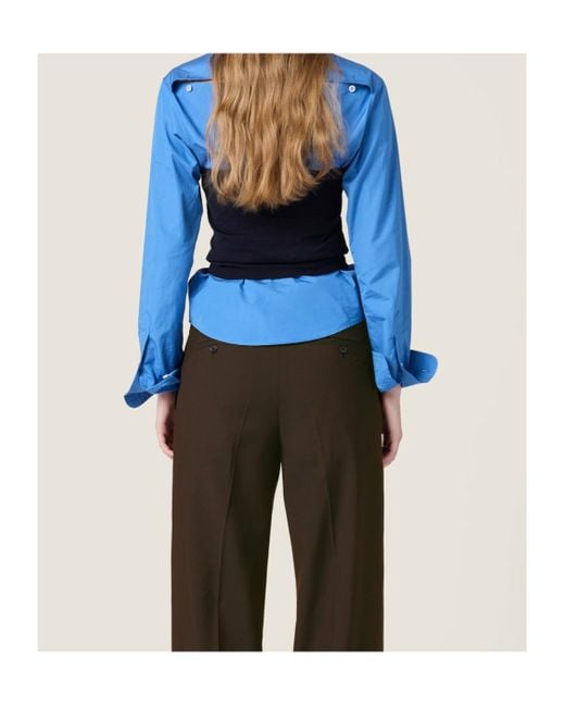 Miu Miu Blue Strapless Knitted Top
