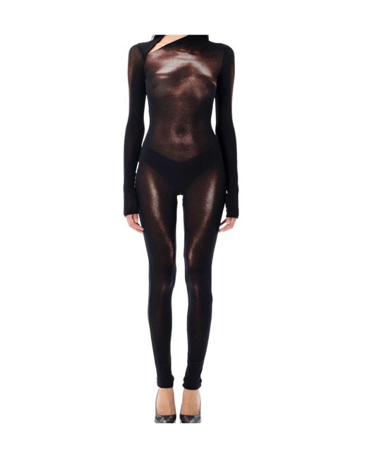 Jean Paul Gaultier Black Jumpsuit Mesh Body Dust