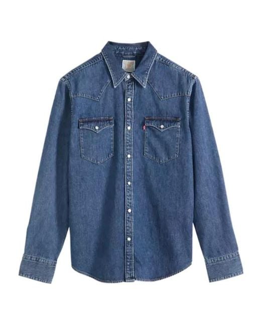 Levi's Blue Barstow Denim Western Shirt for men