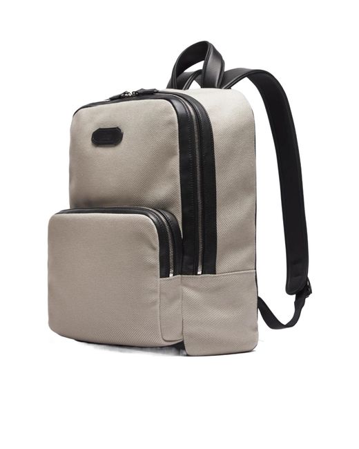 Brioni Gray And Ribbed Canvas Via Veneto Backpack for men