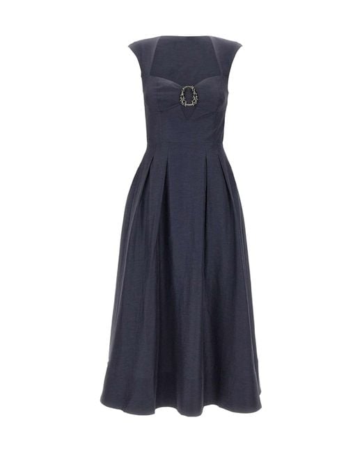 Rebecca Vallance Blue Serenity Sweetheart Midi Dress