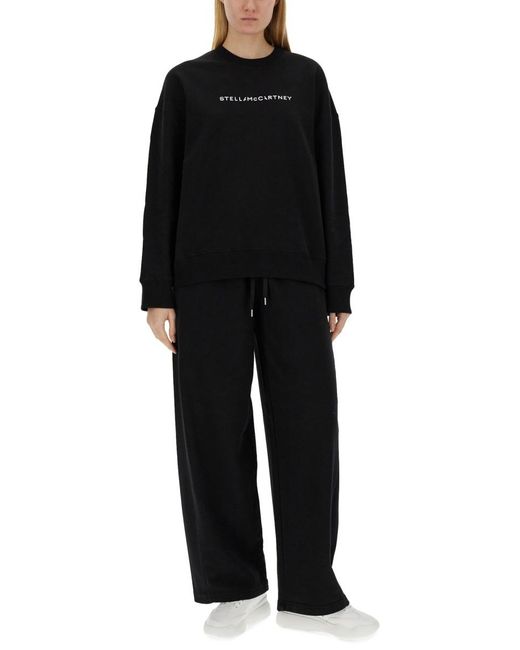 Stella McCartney Black Logo Printed Crewneck Sweatshirt
