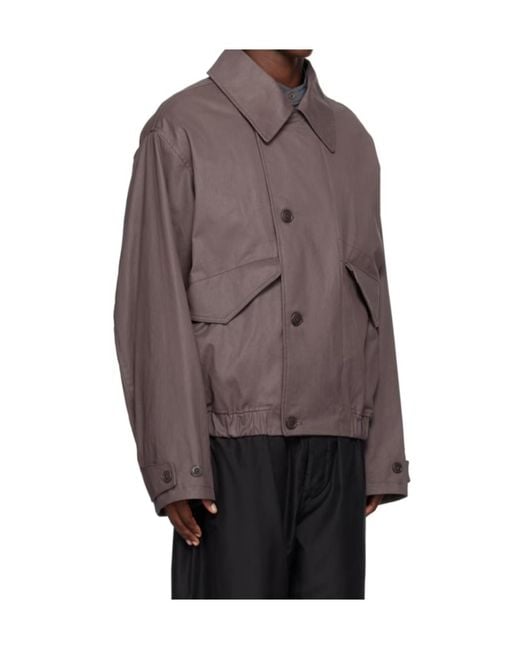 Lemaire Purple Oversized-Collar Bomber Jacket for men