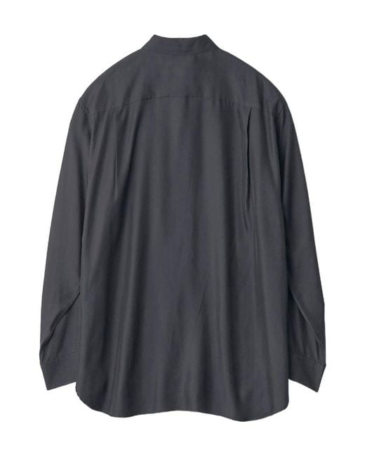 Ssstein Gray Oversized Twill Shirt for men