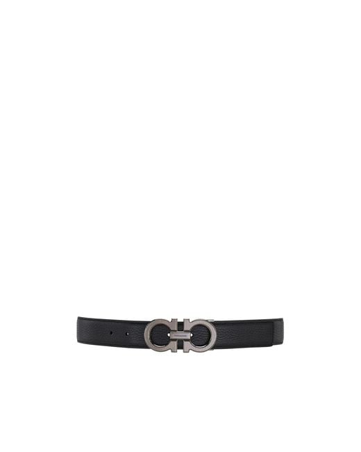 Ferragamo White Reversible And Adjustable Gancini Belt for men