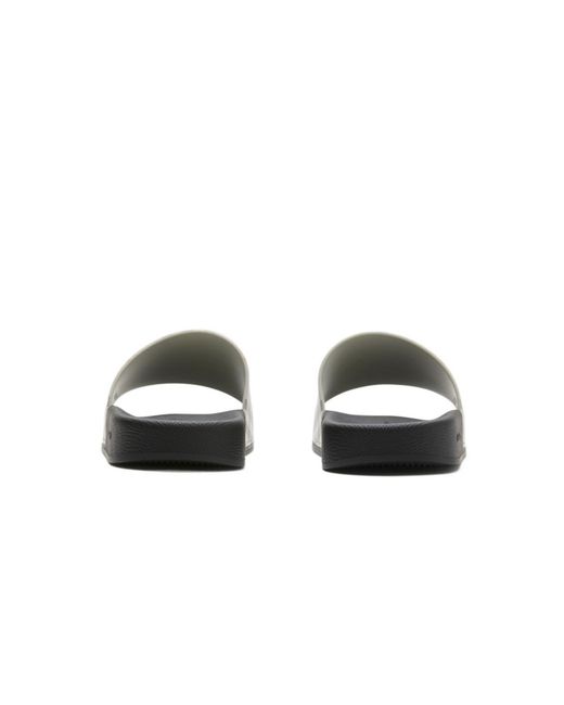 Burberry White Checked Slip-On Slides