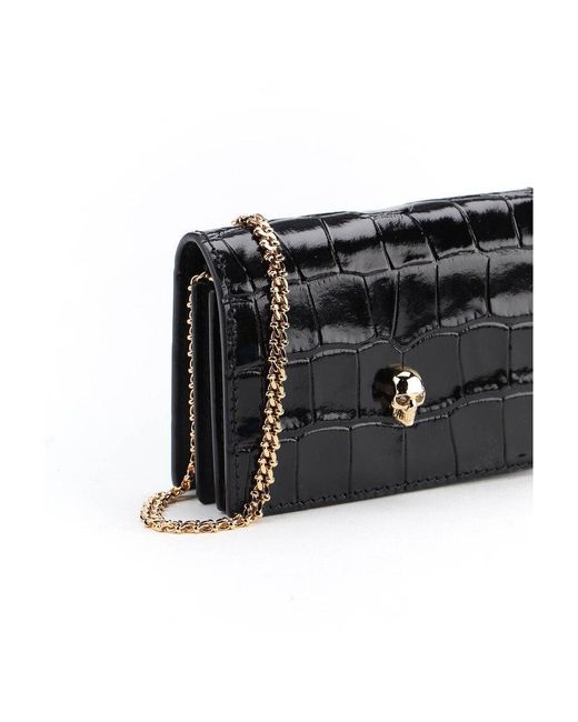 McQueen Black Skull Chain Wallet