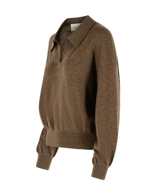 Lisa Yang Green Katriel Collared Knitted Sweater
