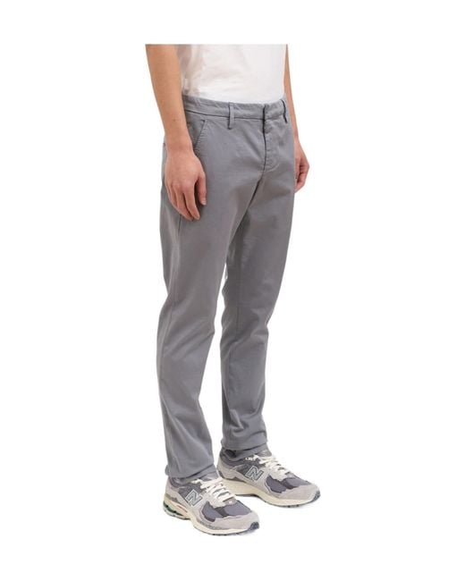 Dondup Gray Gaubert Logo Plaque Pants for men