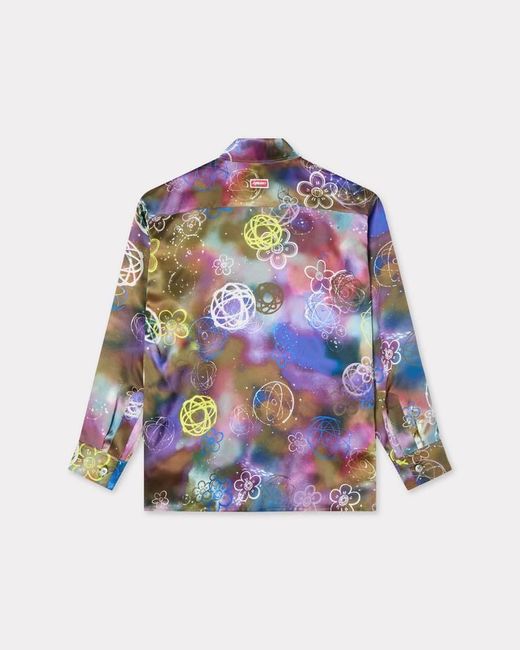 KENZO Blue X Futura 2000' Workwear Graffiti Printed Shirt