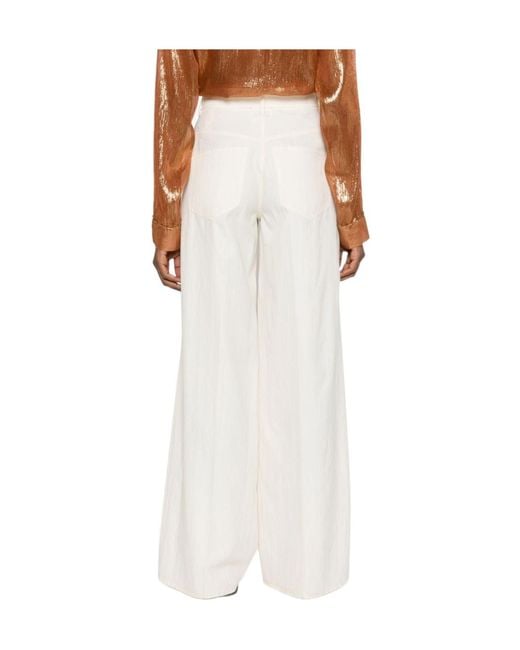 Forte_forte White Twill Casual Trousers