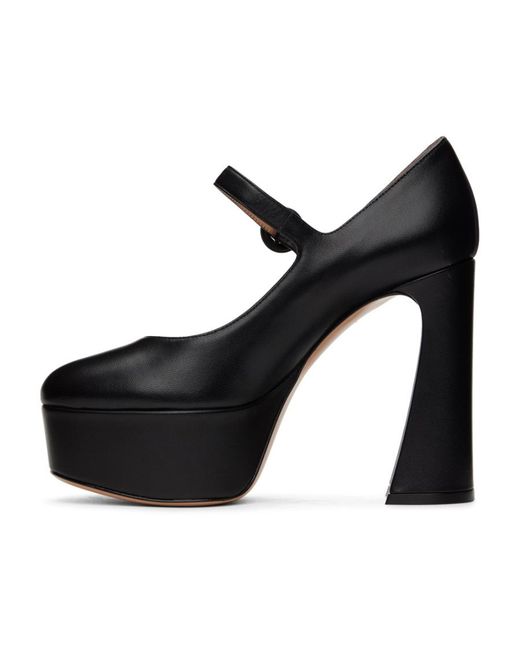 Gianvito Rossi Black Mary Jane 130Mm Leather Platform Pumps