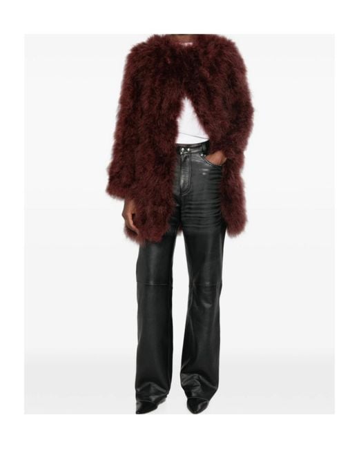 Yves Salomon Purple Feather-Embellished Jacket