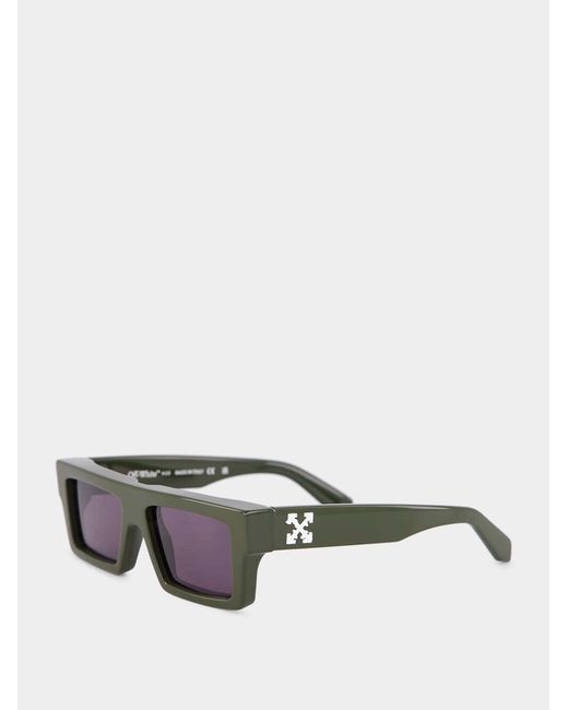 Off-White c/o Virgil Abloh Green Rectangle Sunglasses for men
