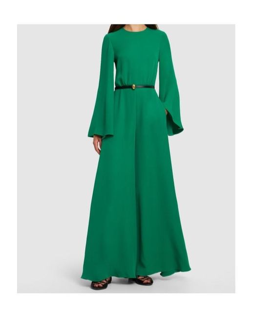 Valentino Green Long-Sleeved Jumpsuit