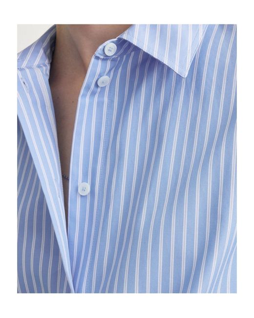 Totême Blue Striped Poplin Shirt