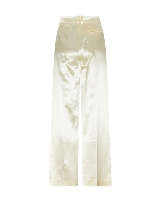 The Row White Casual Pants With Waist And Loop Straps