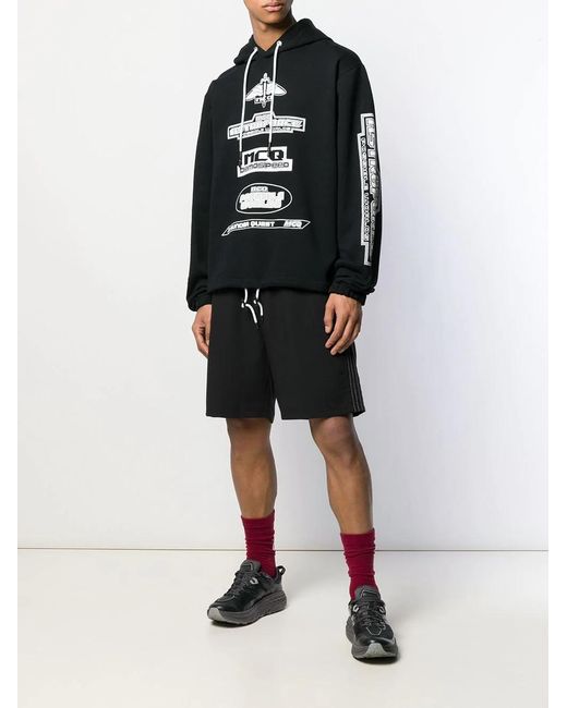 McQ Alexander McQueen Black Logo Pattern Printed Hooded Sweater for men