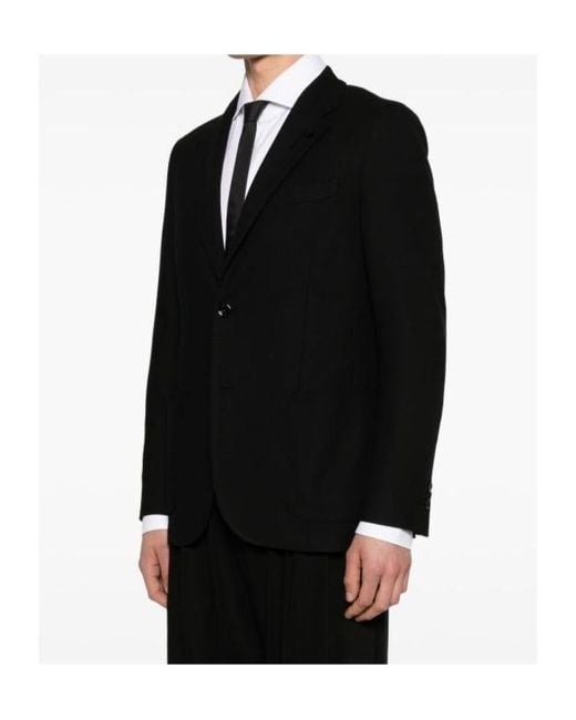 Lardini Black Logo-Pin Blazer for men