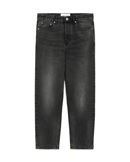 AMI Black Buttoned Cotton Jeans for men