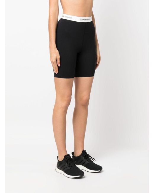 Sporty & Rich Black Logo-Waistband Shorts for men