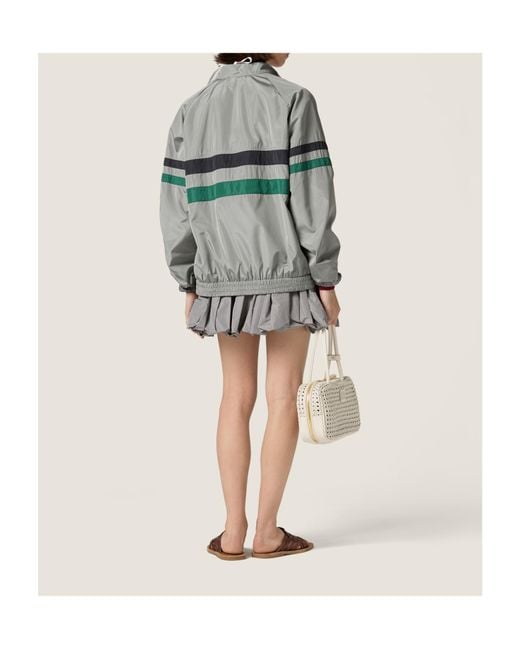 Miu Miu Gray Technical Fabric Miniskirt