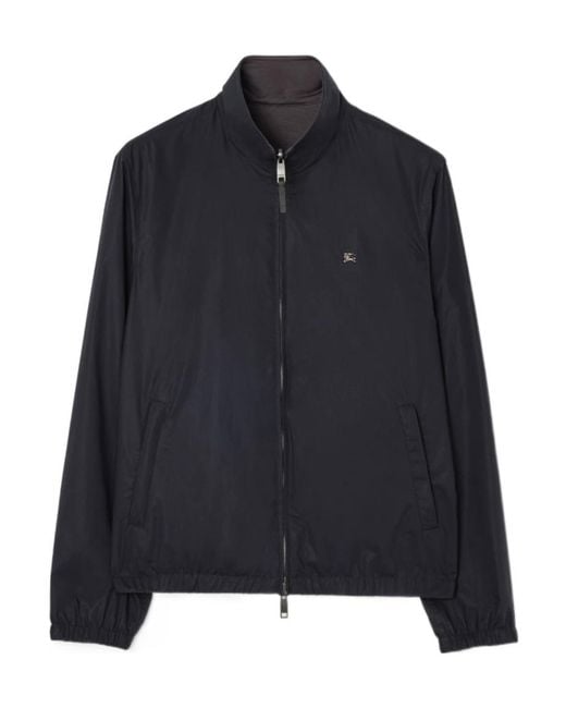 Burberry Blue Reversible Cotton Harrington Jacket for men