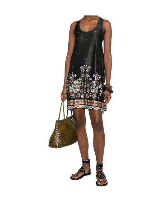 Twinset Black Floral-Print Ring-Detail Top