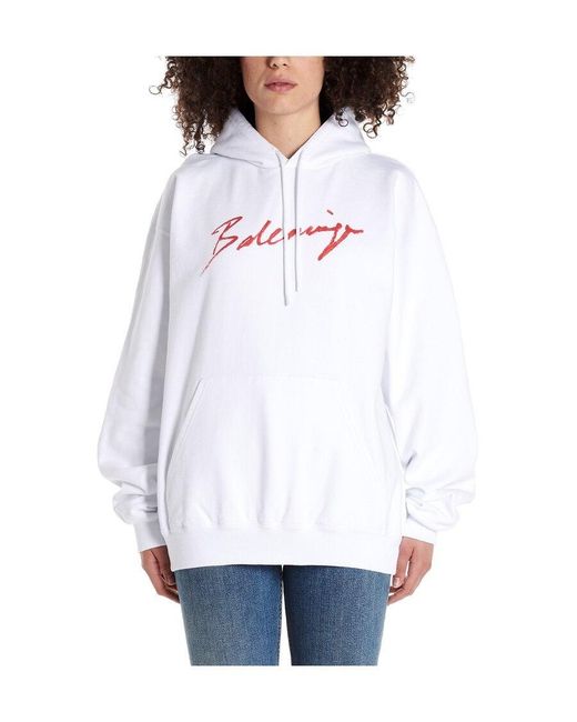 Balenciaga White Back Pulled Hoodie