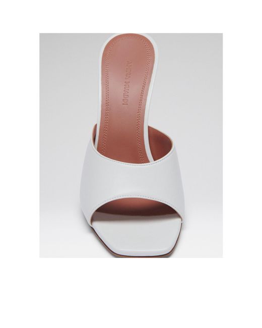 AMINA MUADDI White Square-Toe High-Heeled Sandals