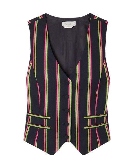 Gabriela Hearst Black Striped Vest