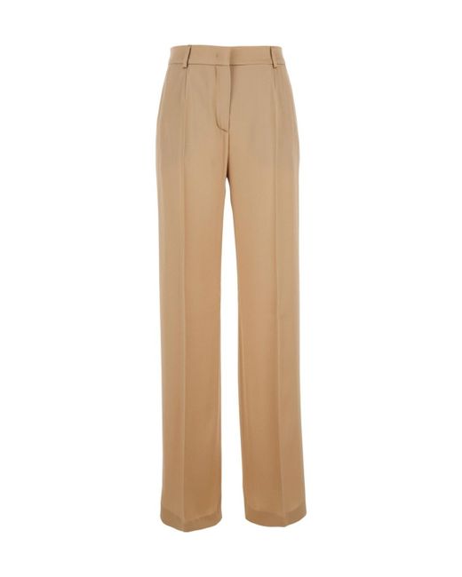 Alberta Ferretti Natural Pants With High Waist