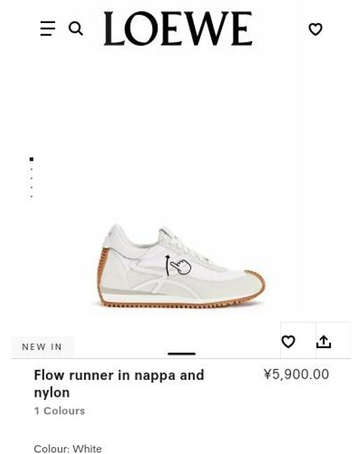 Loewe White Flow Runner Lace-Up Sneakers