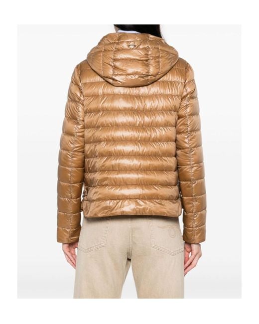 Herno Natural Quilted Hooded Drawstring Puffer Jacket
