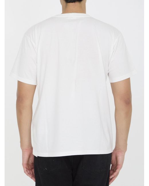 Céline White Loose Paris T-Shirt for men