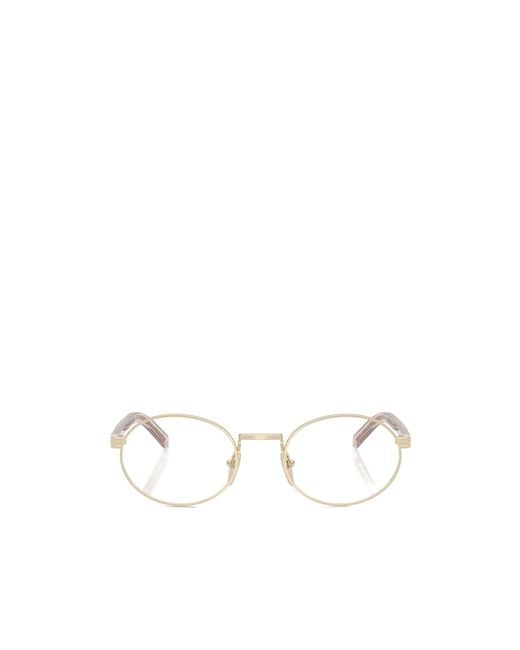 Prada White Eyewear Oval Frame Glasses