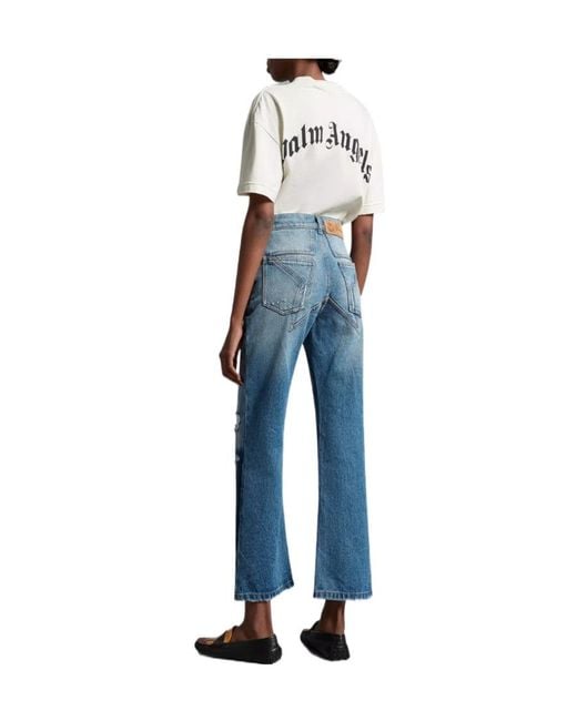 Moncler Blue X Palm Angels Straight Leg Distressed Jeans